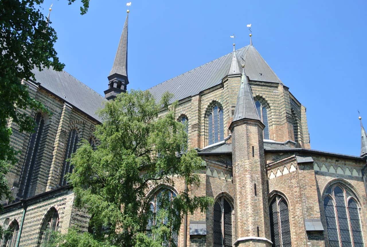 Den smukke gotiske Marienkirche - Rostock, Tyskland