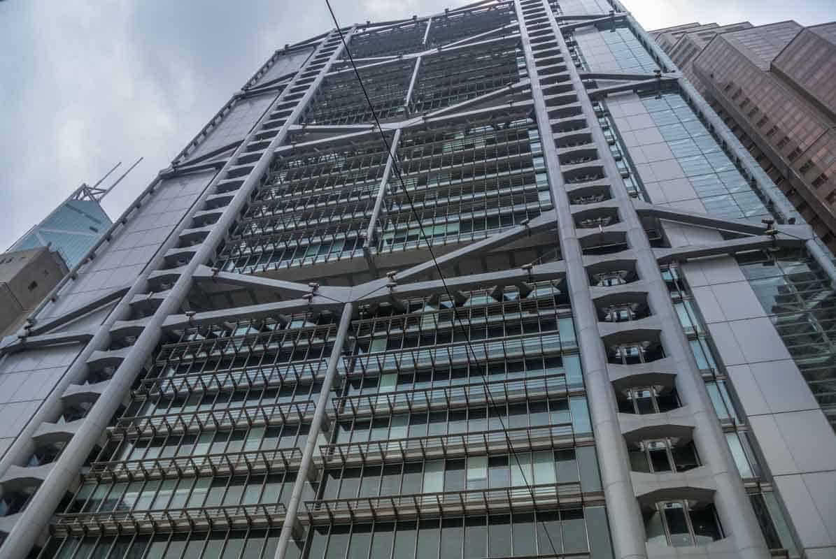 HSBC banken er unikt byggeri - Hong Kong
