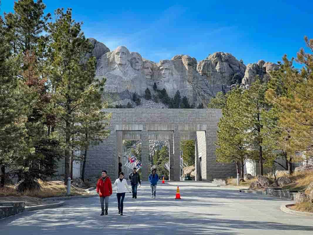 Fire præsidenthoveder ved Mount Rushmore - South Dakota, USA