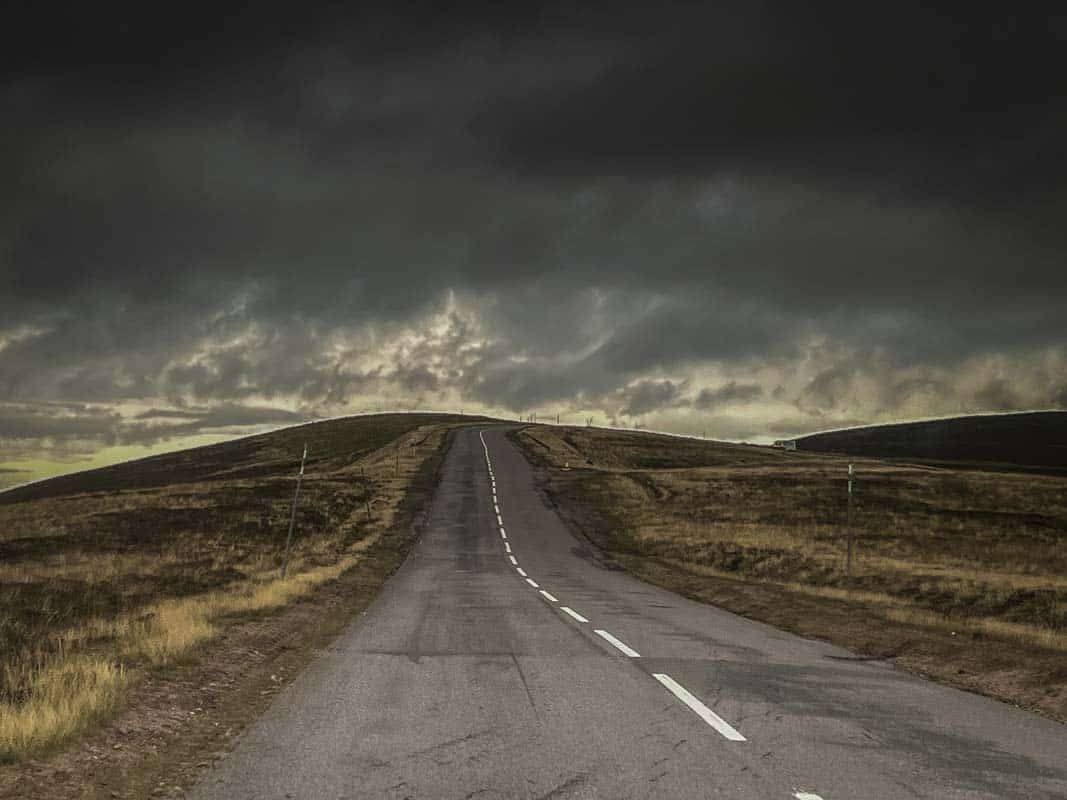 Snow Road i Cairngorms Nationalpark - Skotland