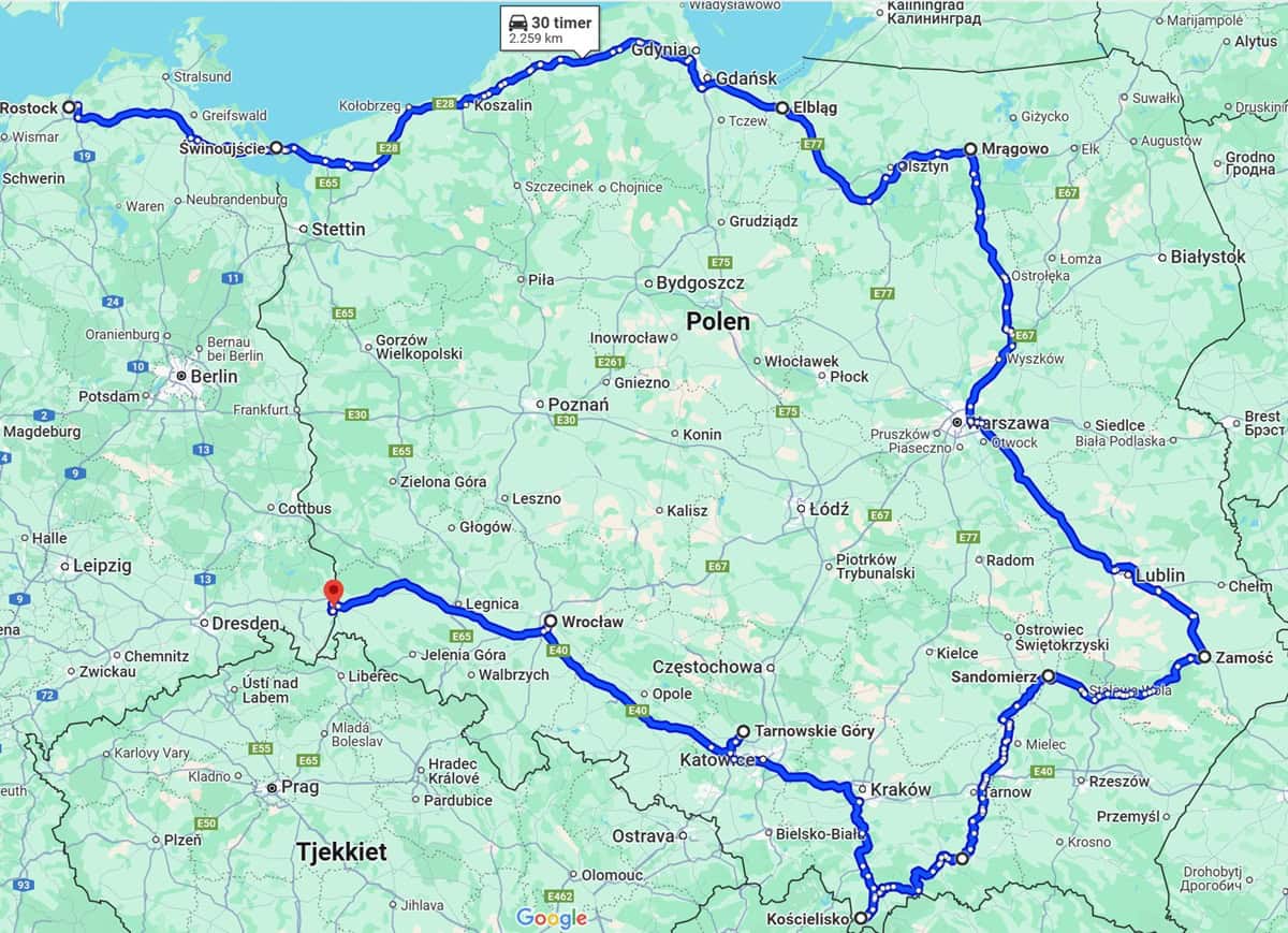 Rejseforslag Road Trip i Polen